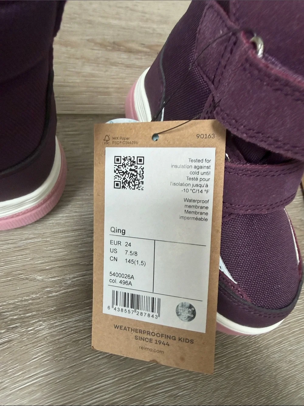 Qing - Toddler ReimaTec Waterproof Winter Boots 7.5-8 US